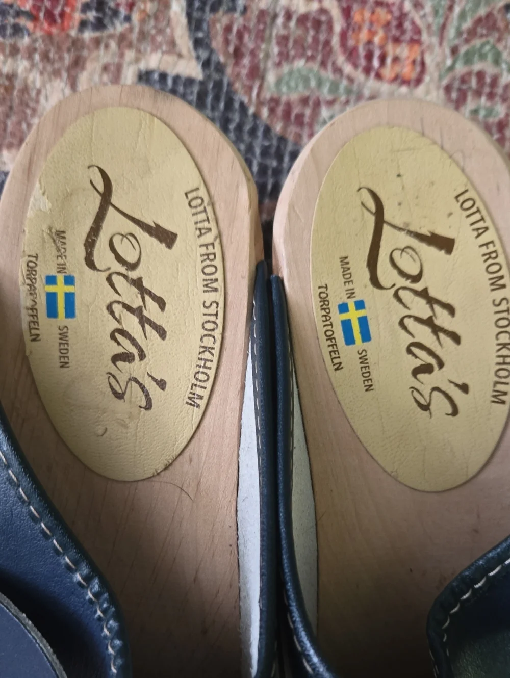 Blue Leather Kids Clogs